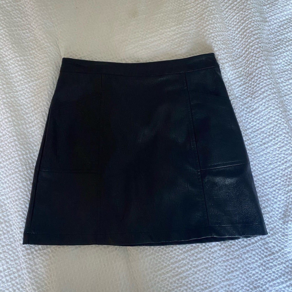 Black leather skirt